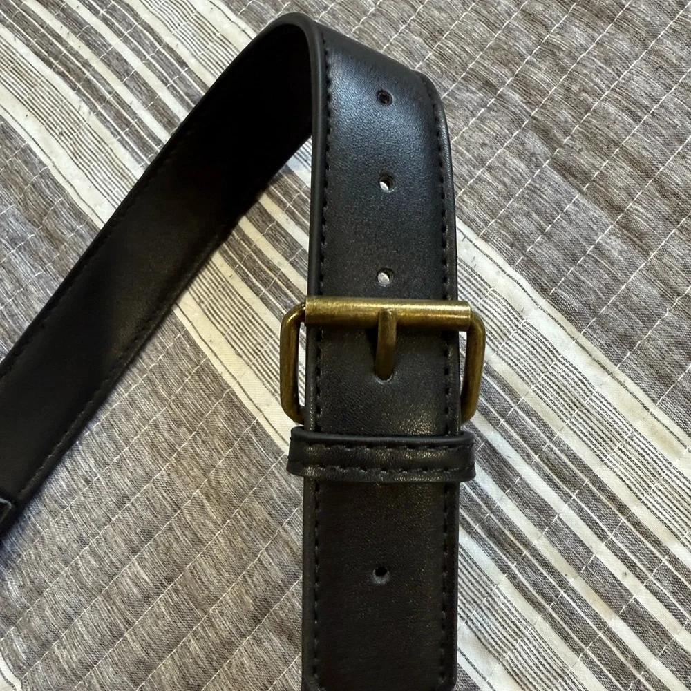 Black Leather Harness with Gold Accents - Picture 3 of 4